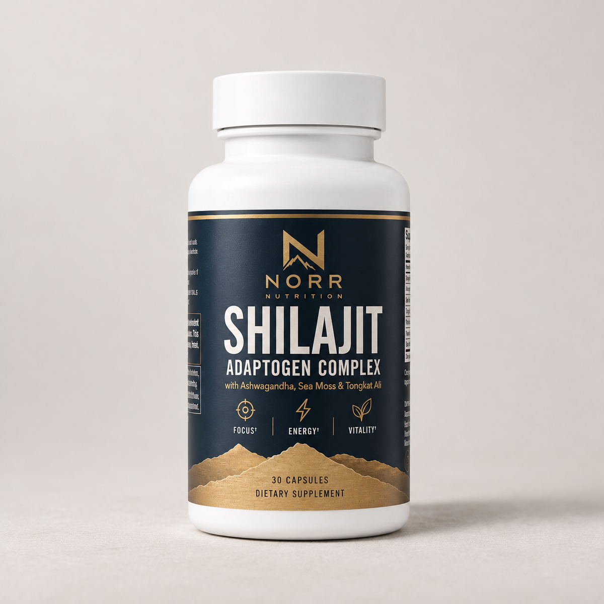 One bottle of Norr Shilajit Adaptogen Complex, 30 capsules
